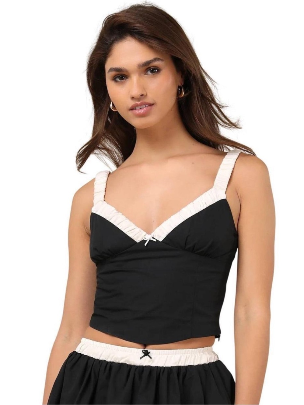 Nia Serafina Black and Cream Contrast Top